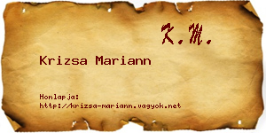 Krizsa Mariann névjegykártya