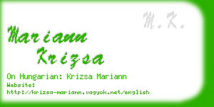 mariann krizsa business card